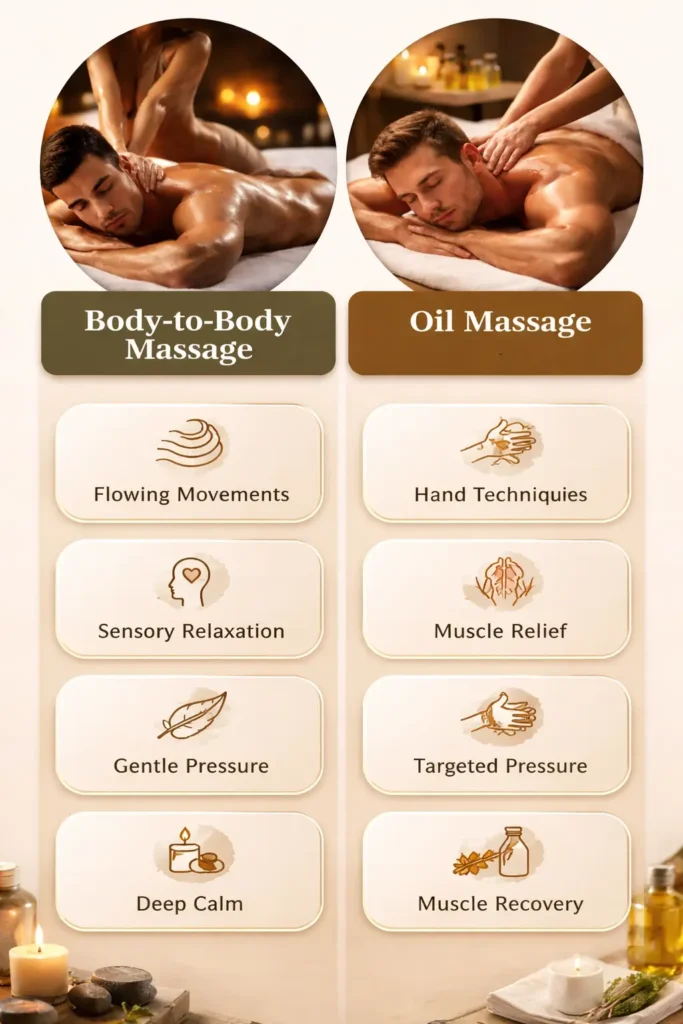 Body-to-Body Massage vs Traditional Oil Massage