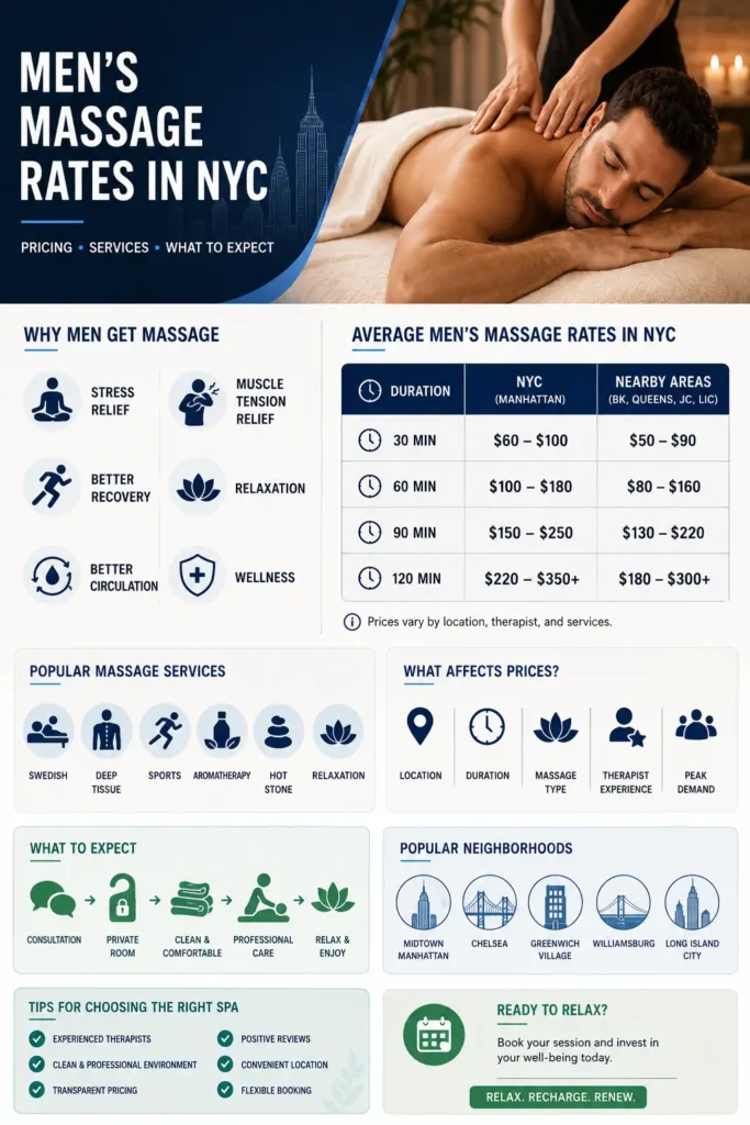 Men's Massage Rates in NYC